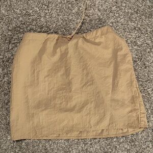 SHEIN Tan Drawstring Waist Mini Skirt